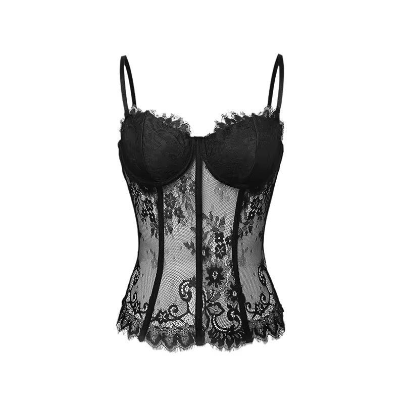 Black Lace Bustier – Elegant & Supportive