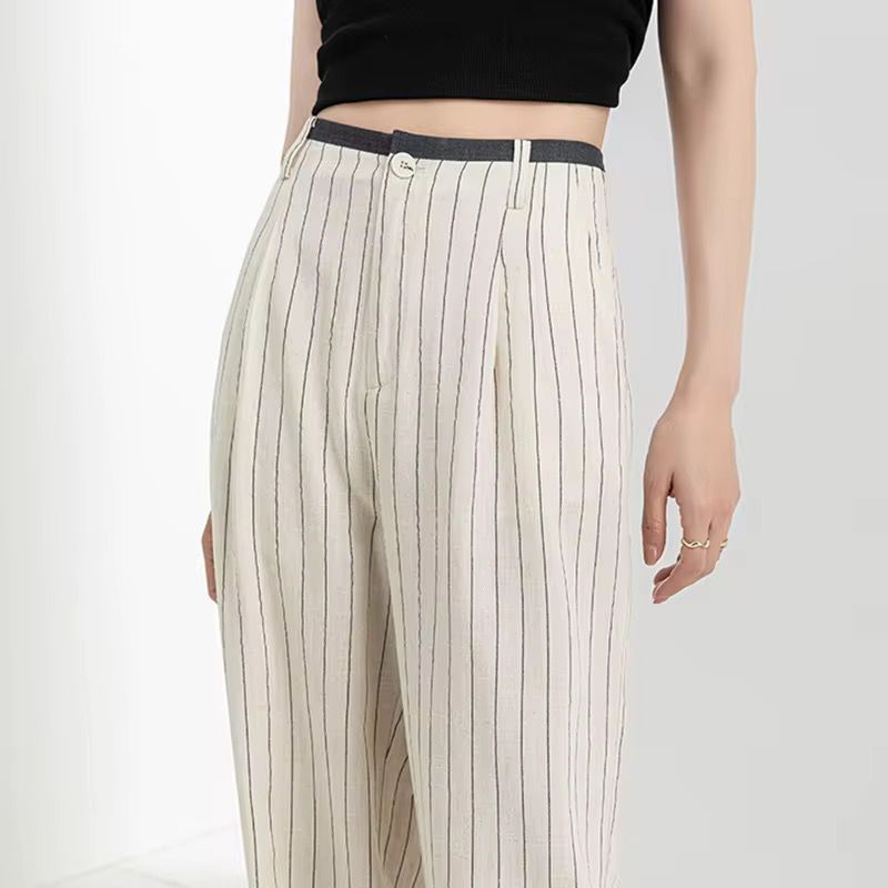 Striped Palazzo Trousers – Linen Chic