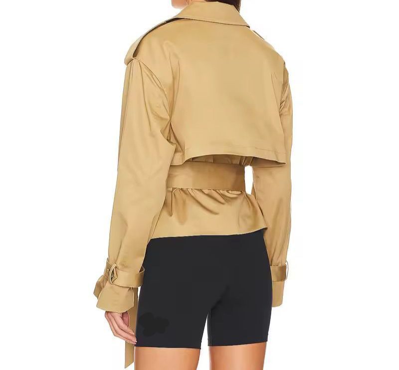 ​Short Double-Breasted Trench Coat – Timeless Elegance