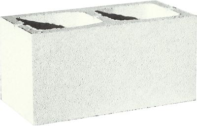 Bloque cara vista liso blanco 15x20x40