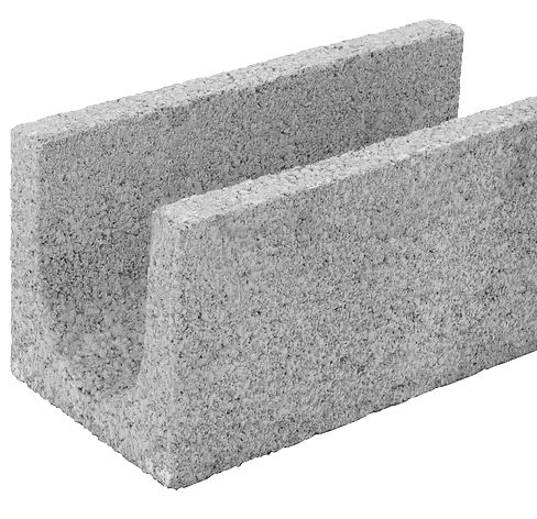 Zuncho cara vista liso gris 20x20x40