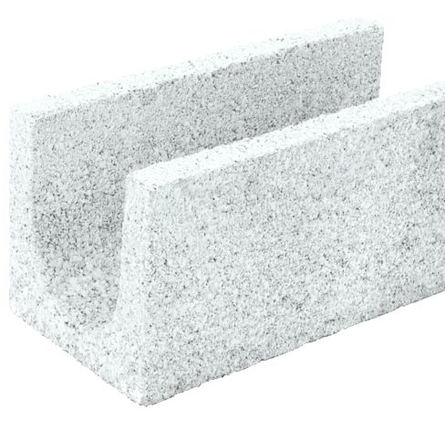 Zuncho cara vista liso blanco 20x20x40