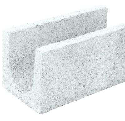 Zuncho cara vista liso blanco 20x20x40