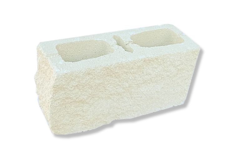 Bloque cara vista split 1 esquina blanco 15x20x40