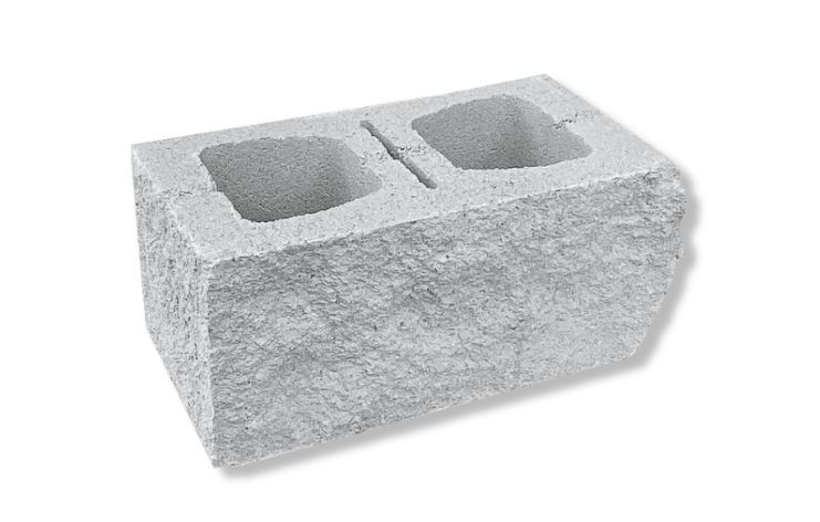 Bloque split 2 esquinas lisas-pilar gris 20x20x40