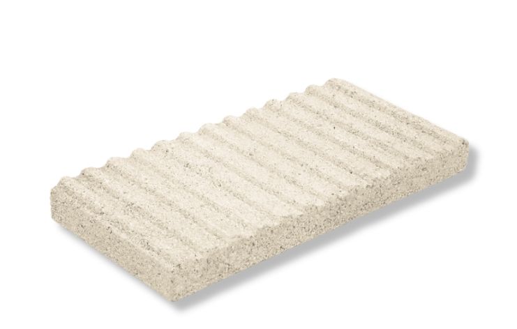 Baldosa Ranurada blanca 4x20x40