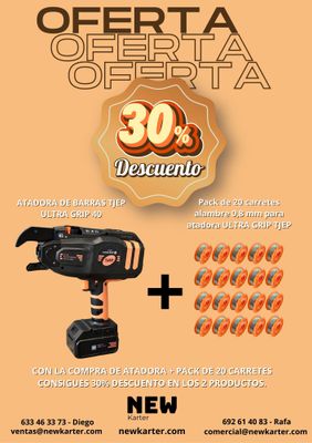 Atadora Tjep ultra grip 40 + 20 carretes de alambre 0,8mm. (pack)