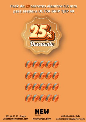 Pack de 20 carretes alambre 0,8mm-atadora Ultra Grip Tjep