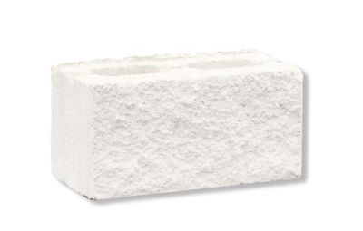 Bloque cara vista 2 caras split esquinas pilar blanco 20x20x40