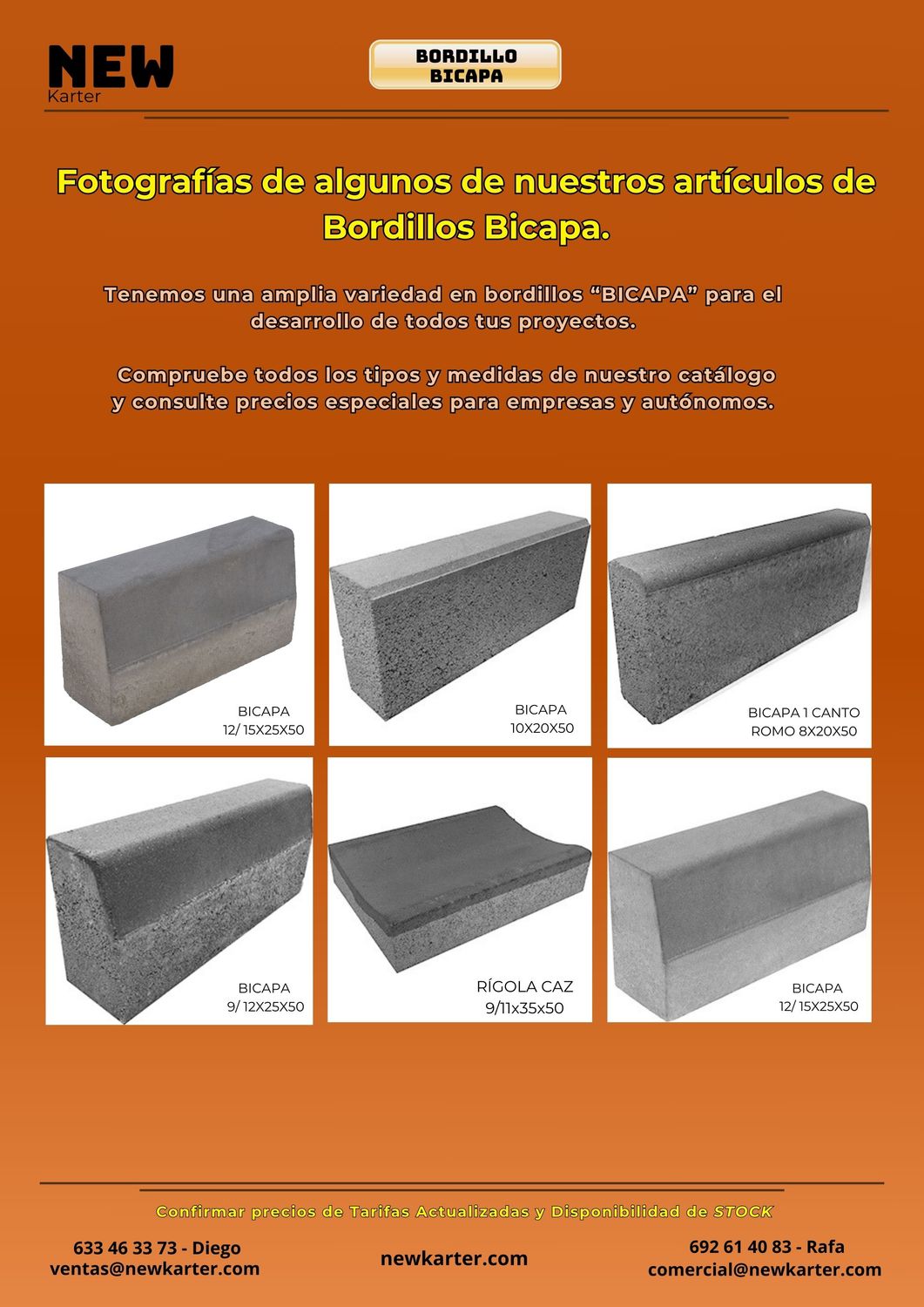 Bordillos bicapa listado