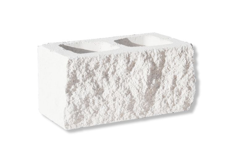 Bloque Split 1 esquina lisa blanco 20x20x40