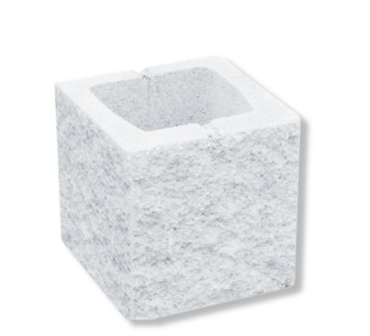 Bloque Medio cara vista split blanco 20x20x20