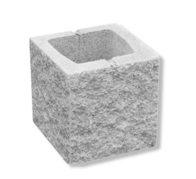 Bloque Medio cara vista split gris 20x20x20 Bloque Medio cara vista split gris 20x20x20