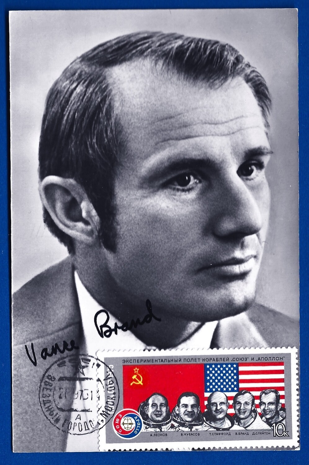 Vance D. Brand NASA astronaut signed postcard