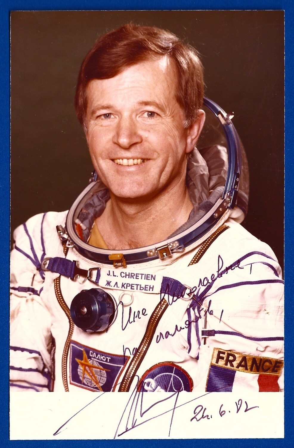 Jean-Loup Chrétien French astronaut signed picture