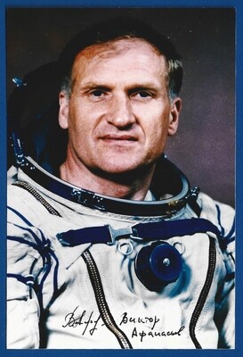 Viktor Afanasyev Soviet cosmonaut signed picture