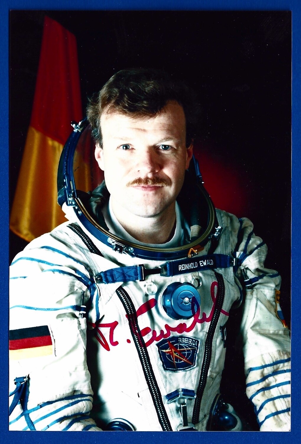 Reinhold Ewald French astronaut signed picture