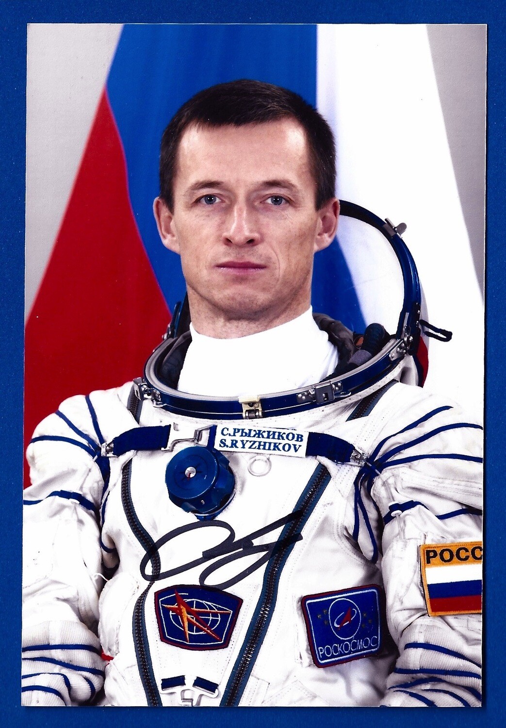 Sergey Ryzhikov Russian cosmonaut signed picture