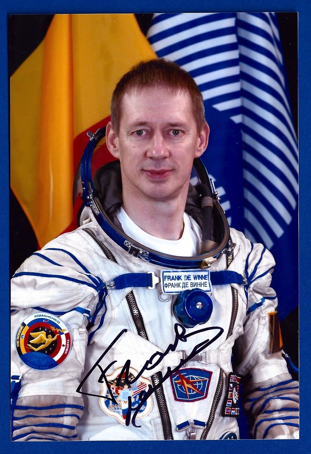 Frank De Winne Belgian astronaut signed picture