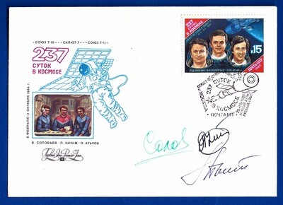 1984 Soyuz T-10 signed cover