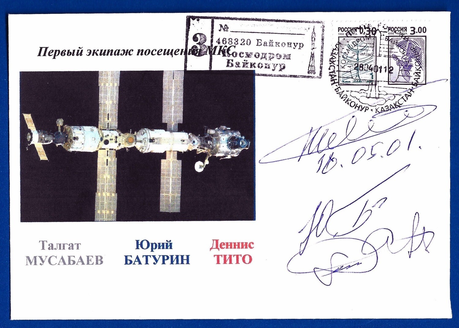 2001 Soyuz TM-32 signed cover