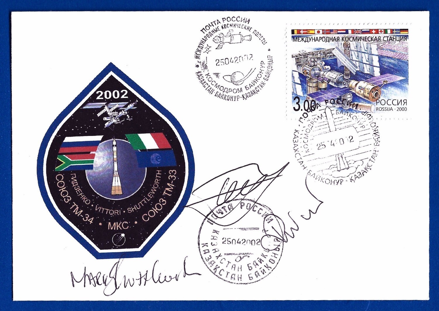 2002 Soyuz TM-34 signed cover
