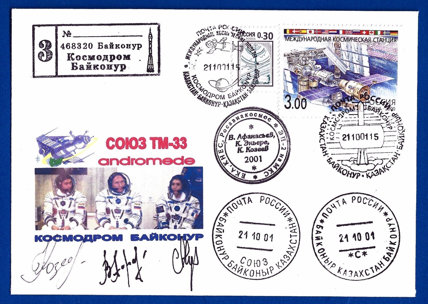 2001 Soyuz TM-33 signed cover
