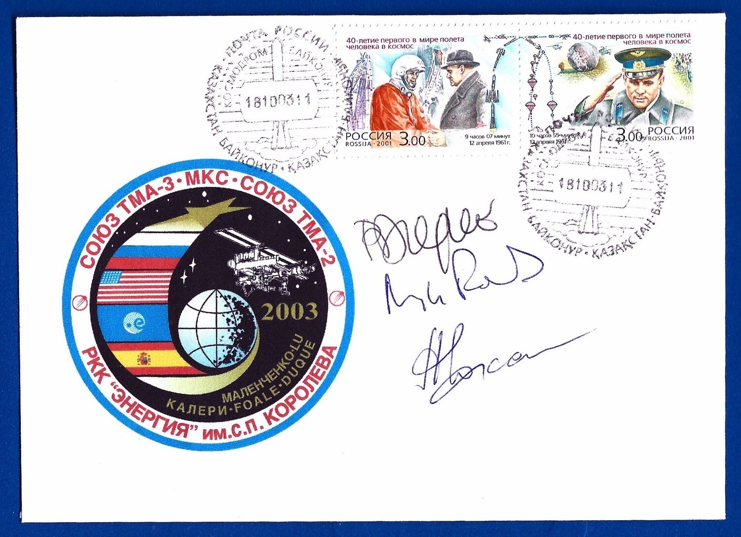2003 Soyuz TMA-3 signed cover