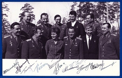 Soviet Vostok and Voskhod Cosmonauts Photo Signed by first 11 cosmonauts Gagarin