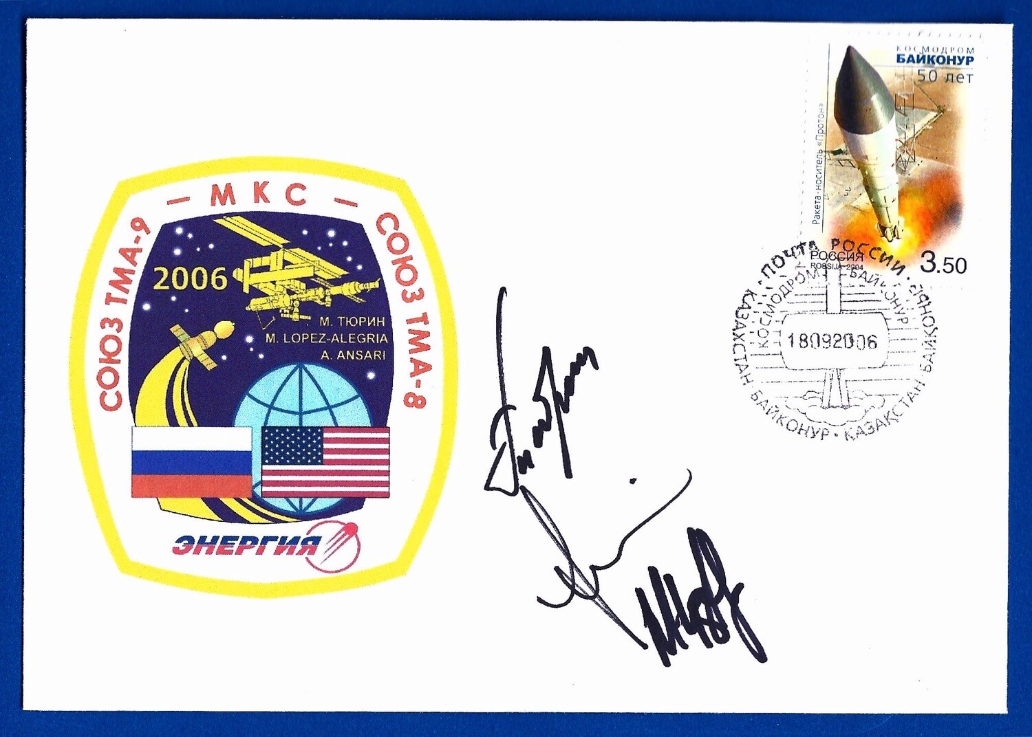 2006 Soyuz TMA-9 signed cover