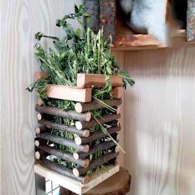Natural Apple Wood Grass Feeder
