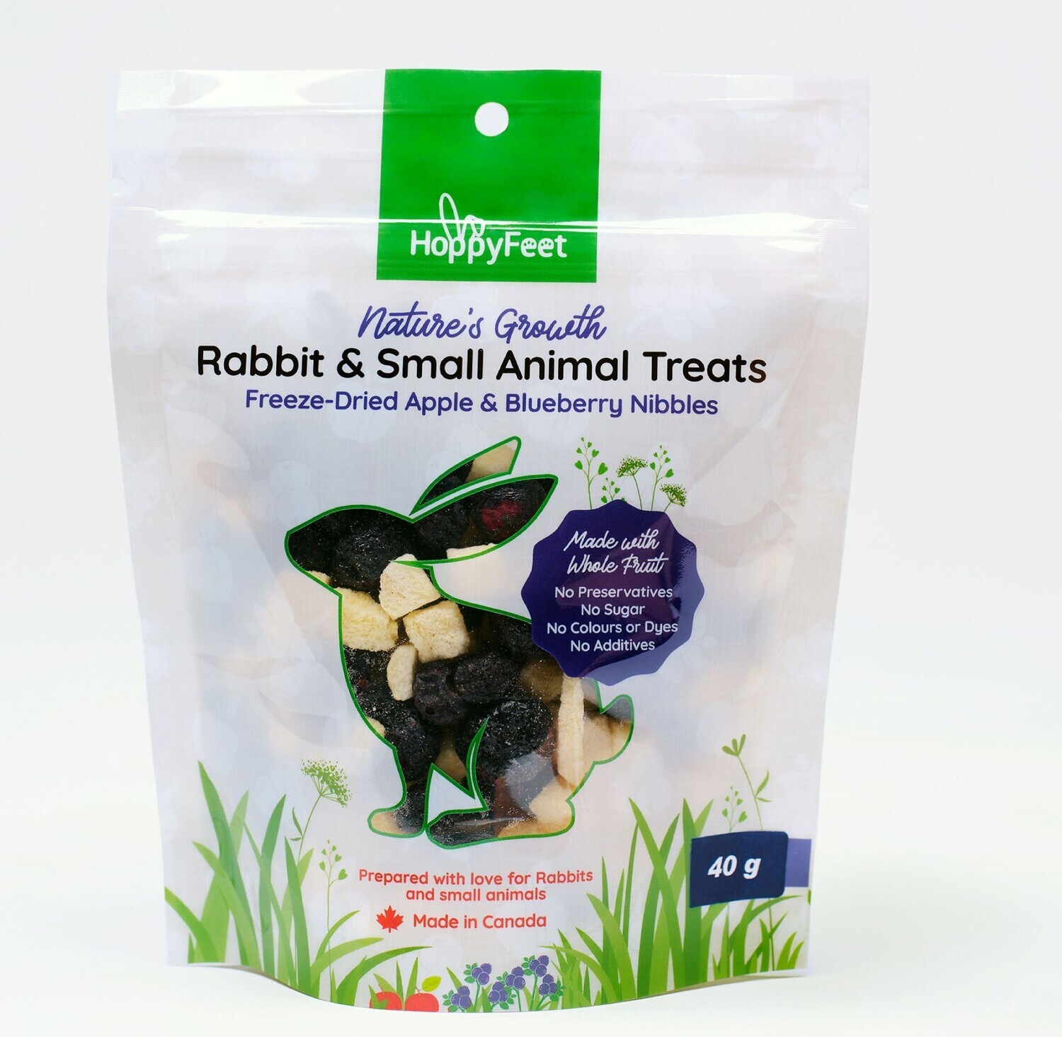 HoppyFeet Nature&#39;s Growth Freeze Dried Apple and Blueberry Nibbles
