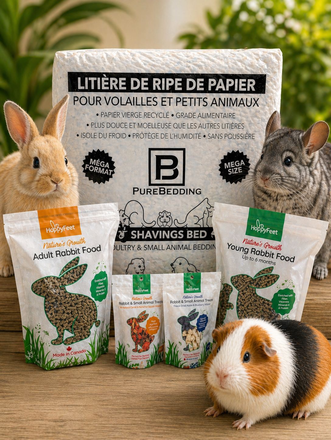 Small Animal Bundle – Rabbit Food, Treats &amp; Natural Paper Bedding for Guinea Pig, Chinchilla, Hamster, Gerbil, Rat &amp; Mice🍁