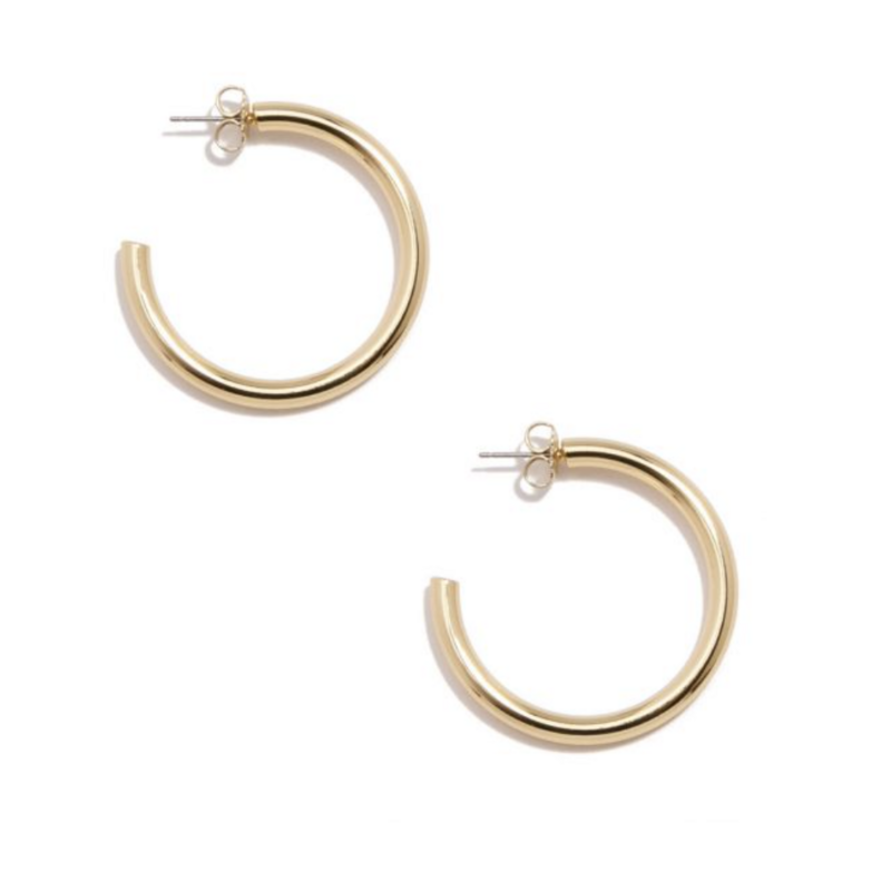earrings Chunky Brass Hoop E2324