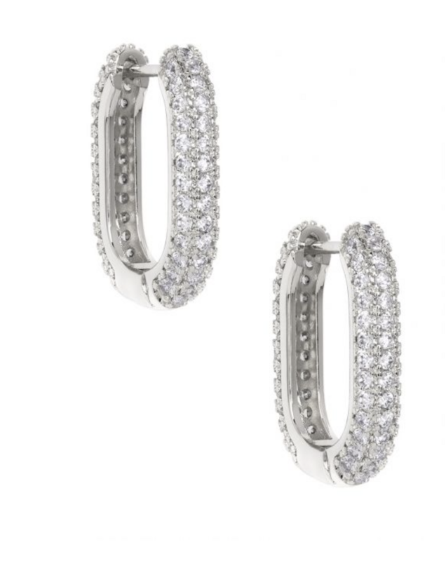 Crystal U-Shape Huggie Earrings