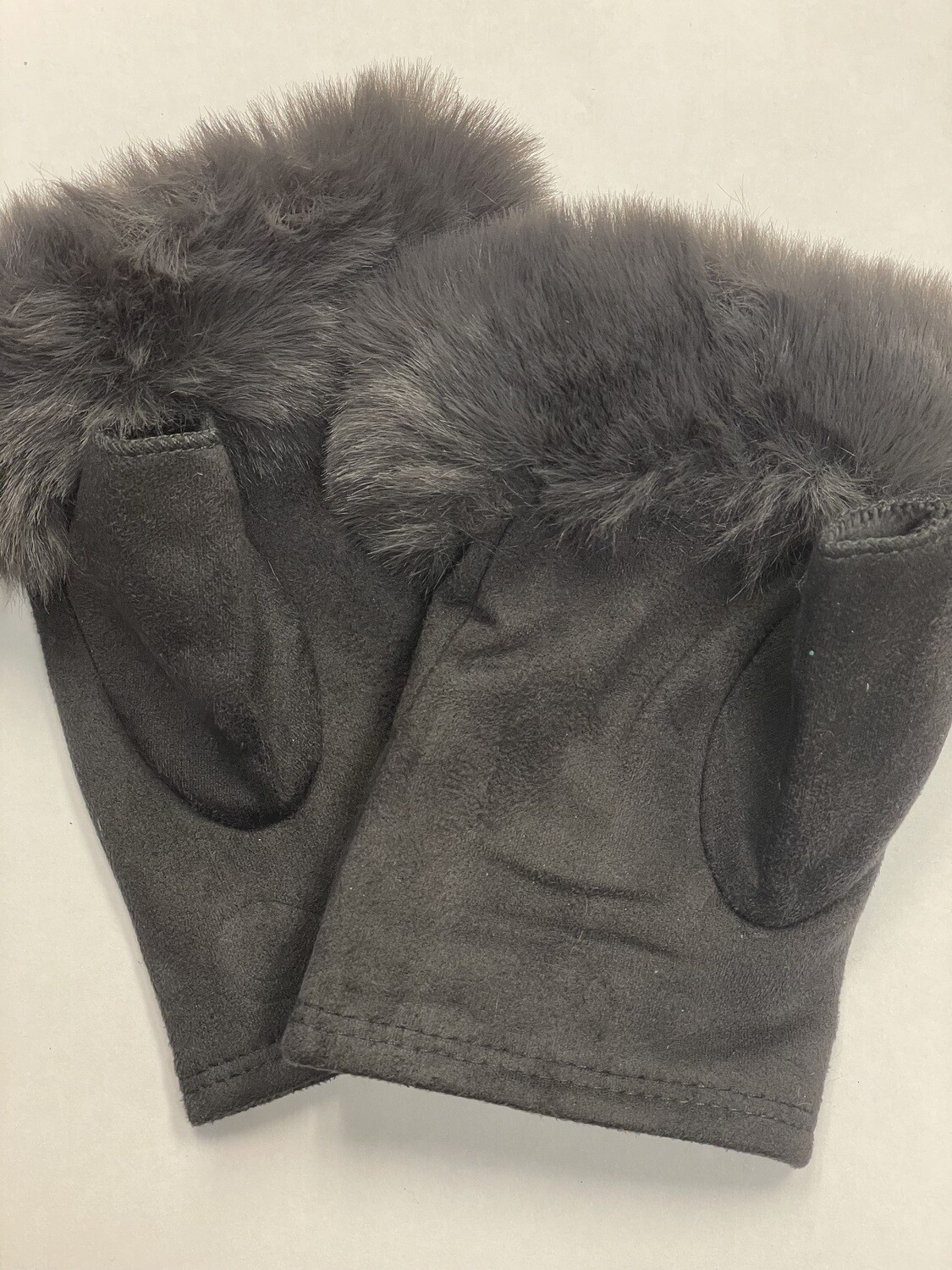 Gloves Half with faux Fur