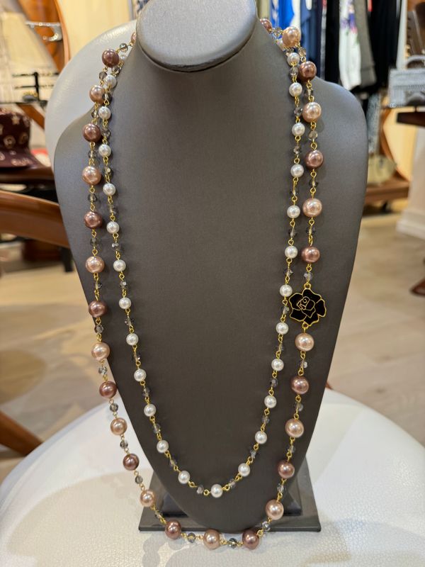 Necklace Pearls And Flowers