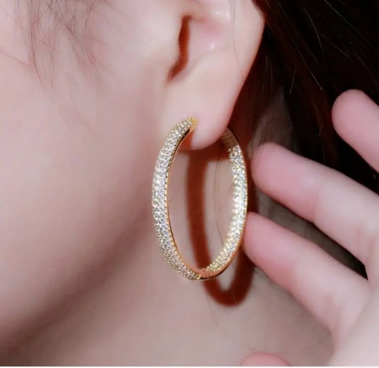 Earrings Hoops Double View