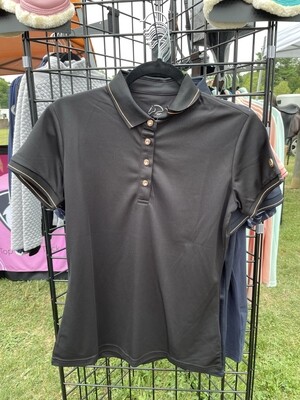 Rosegold Glamour Style Polo Shirt (Black, Medium)