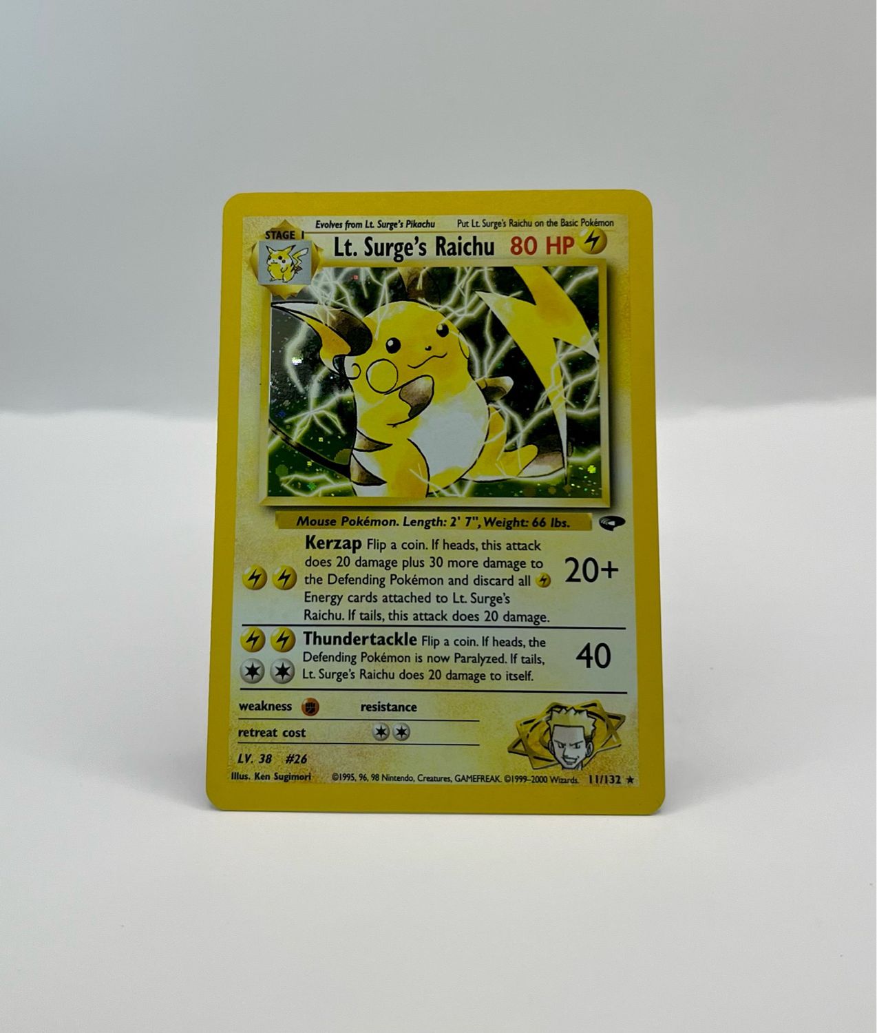 11/132 Lt. Surge's Raichu Near Mint Holo