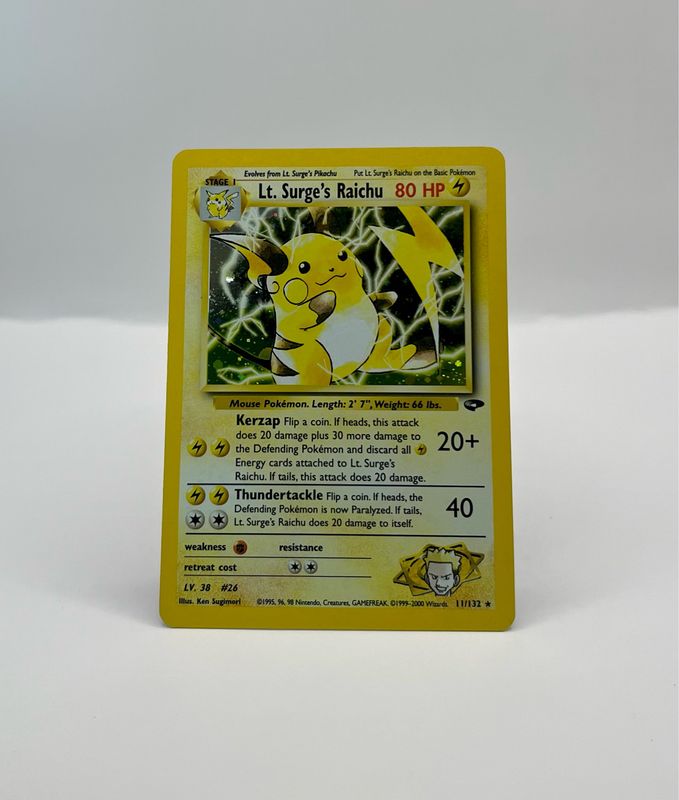 11/132 Lt. Surge's Raichu Near Mint Holo