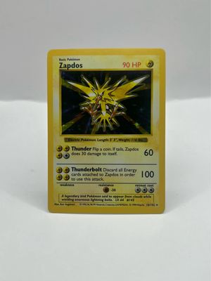 16/102 Zapdos Shadowless Near Mint Holo