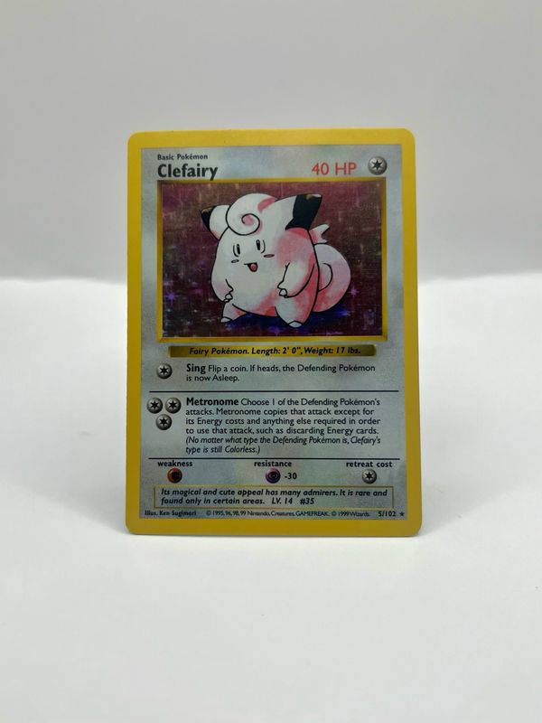 5/102 Clefairy Shadowless Near Mint Holo