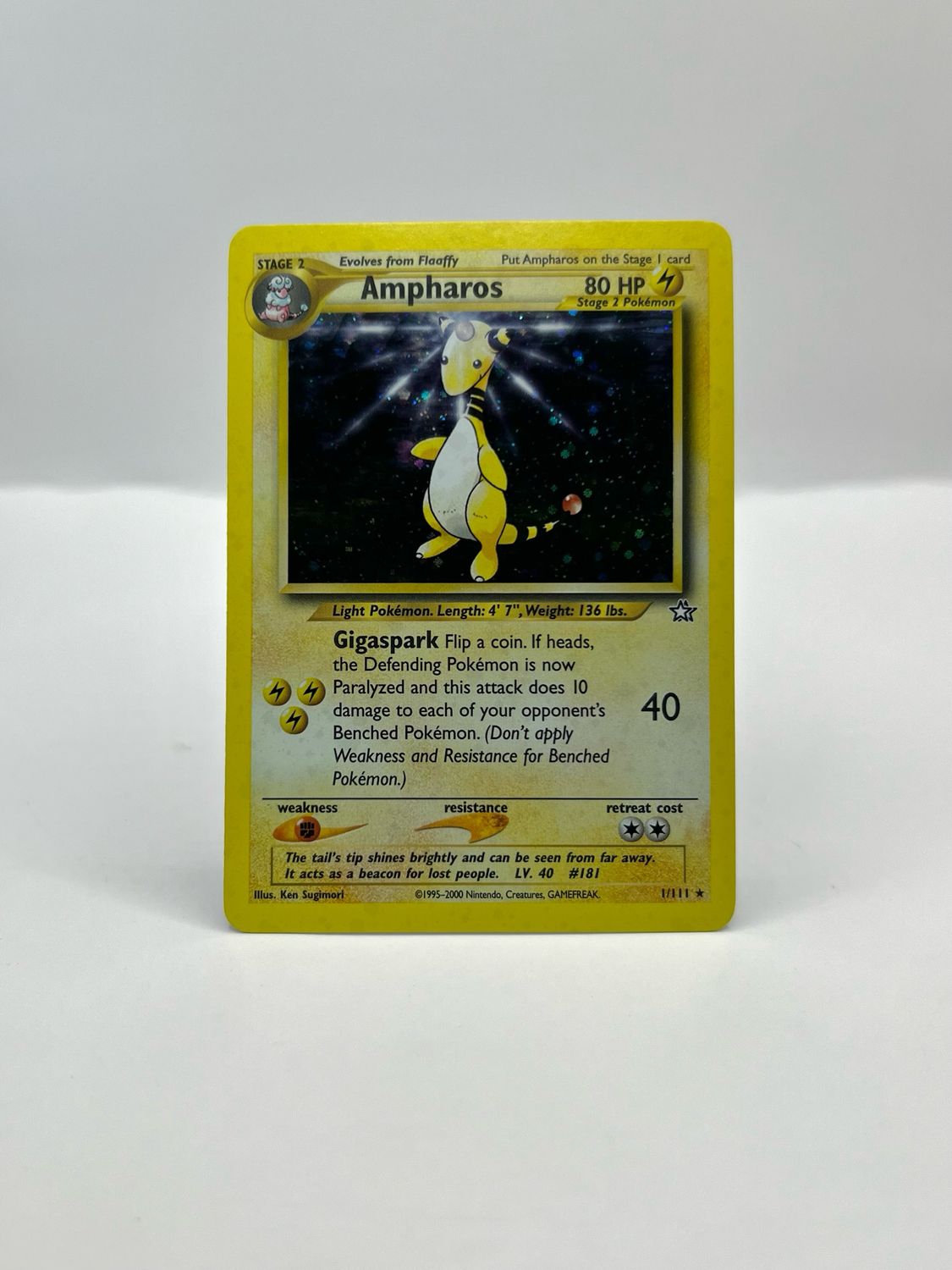 1/111 Ampharos Near Mint Holo