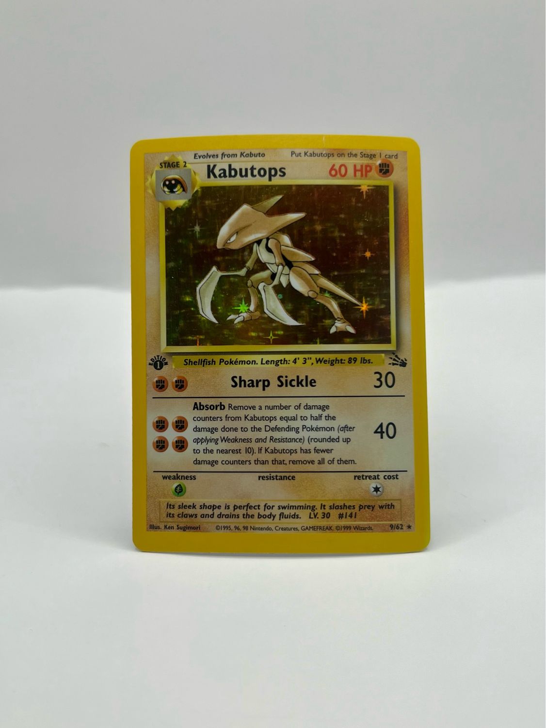 9/62 Kabutops 1st Edition Holo Near Mint