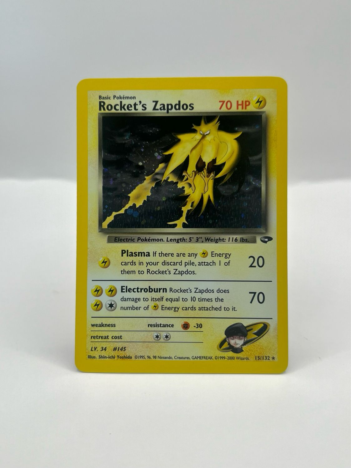 15/132 Rocket&#39;s Zapdos Near Mint Holo
