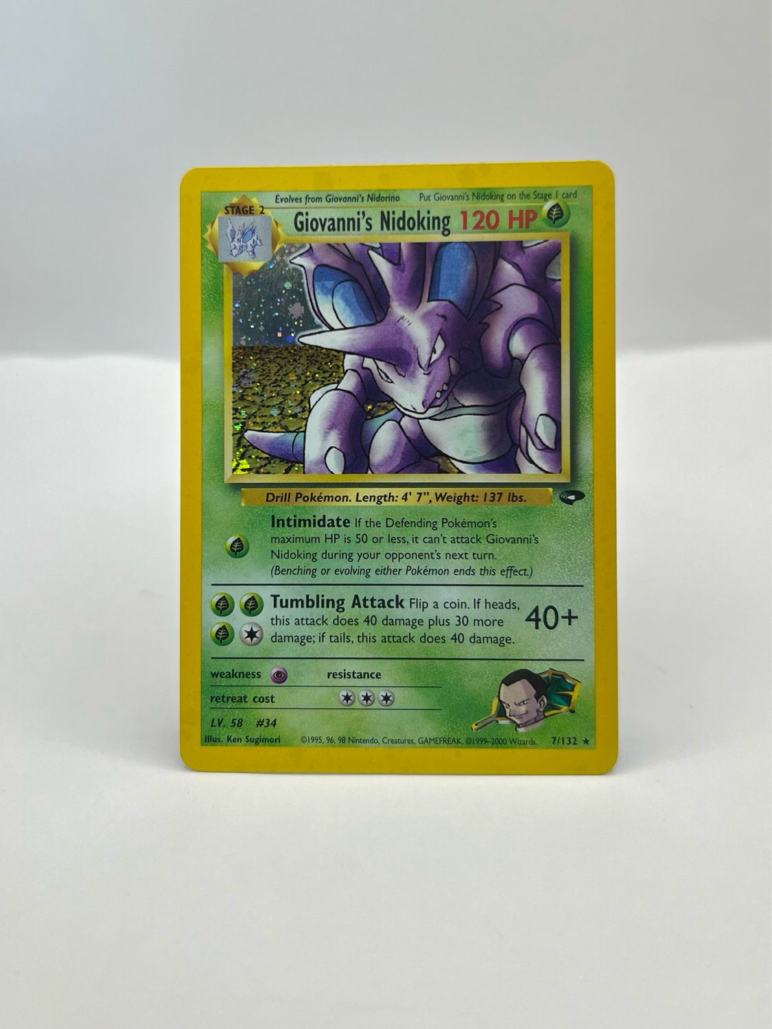 7/132 Giovanni&#39;s Nidoking Light Play Holo