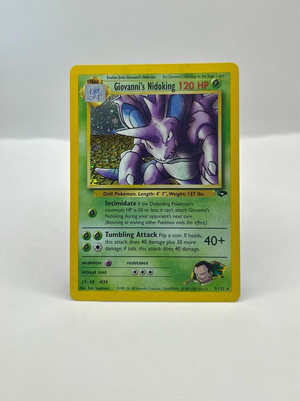 7/132 Giovanni&#39;s Nidoking Light Play Holo
