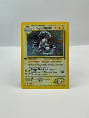 8/132 Lt. Surge’s Magneton 1st Edition Light Play Holo