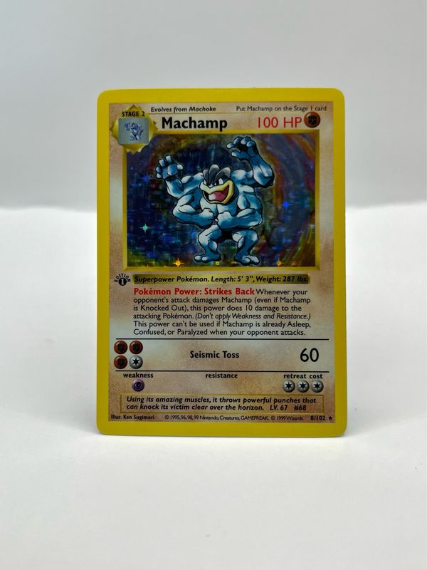 8/102 Machamp Shadowless 1st Edition Near Mint Holo